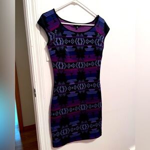 Vibrant Women’s Dress with Aztec Print
